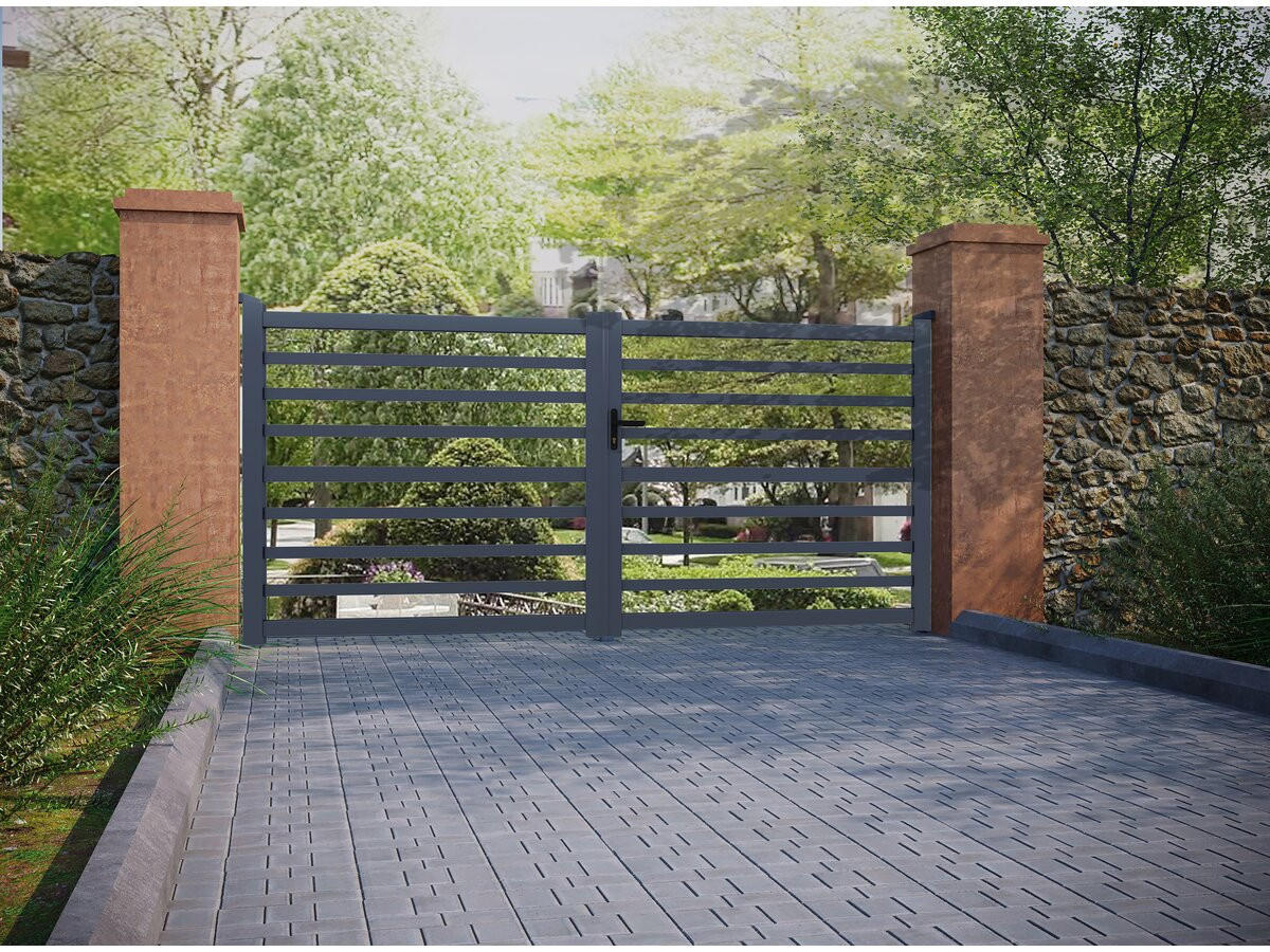 TOR martin Grau - Grau, Metall (140/140/300cm) - Habitat Garten