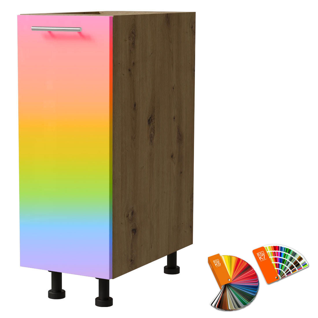 UNTERSCHRANK Brerra D1D/30 30 / 50 / 82 cm - Multicolor/Eiche Artisan, Holz/Holzwerkstoff (30/82/50cm) - Feldmann-Wohnen