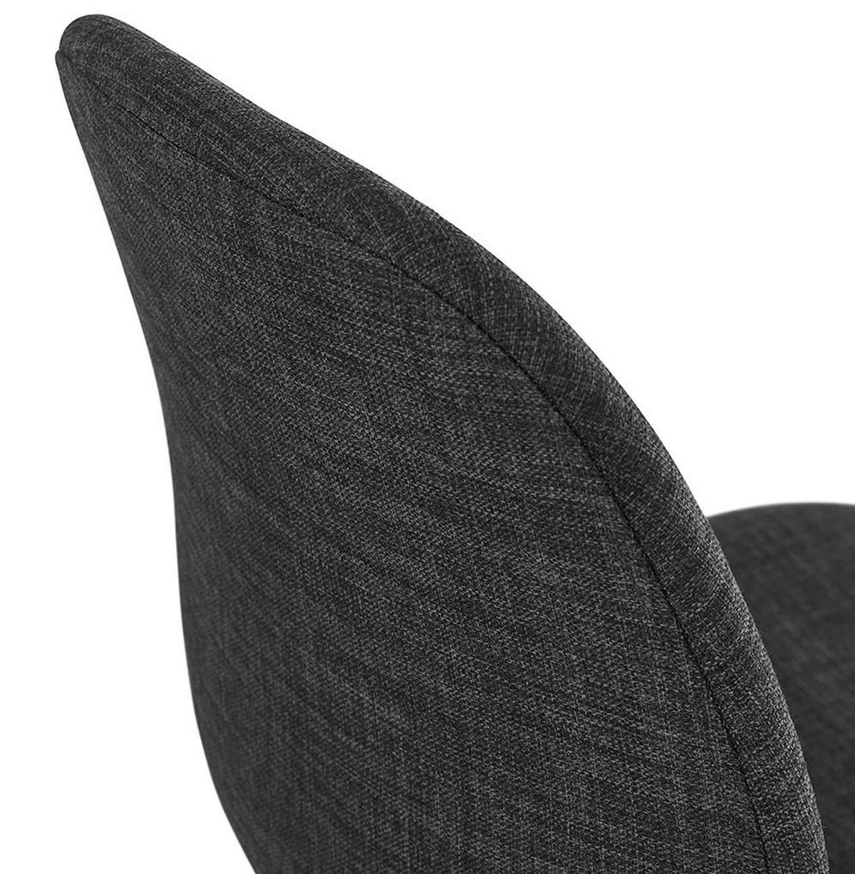 DREHSTUHL Stoff mit ergonomischer Form, Rollen und 360° Drehfunktion CERANO, Anthrazit 46x49x86 cm - Anthrazit/Schwarz, Textil/Metall (46/86/49cm) - KADIMA DESIGN