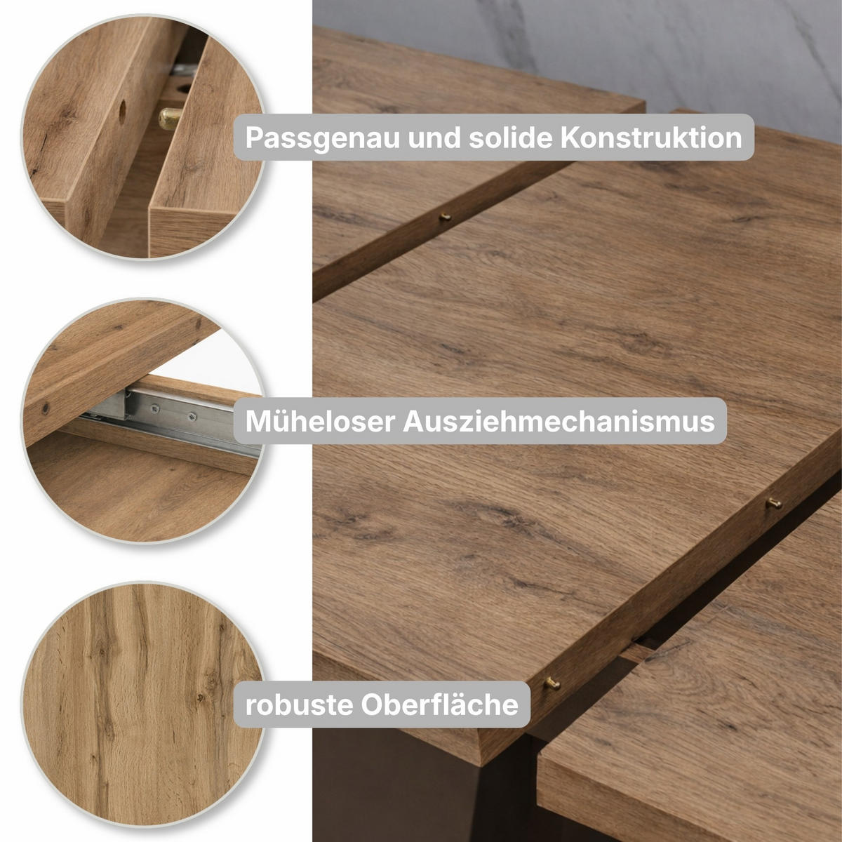 ESSTISCH Ausziehbar von 120 bis 160 cm in Wotan - Eiche Wotan, Holzwerkstoff (80/160/75cm) - Home Collective