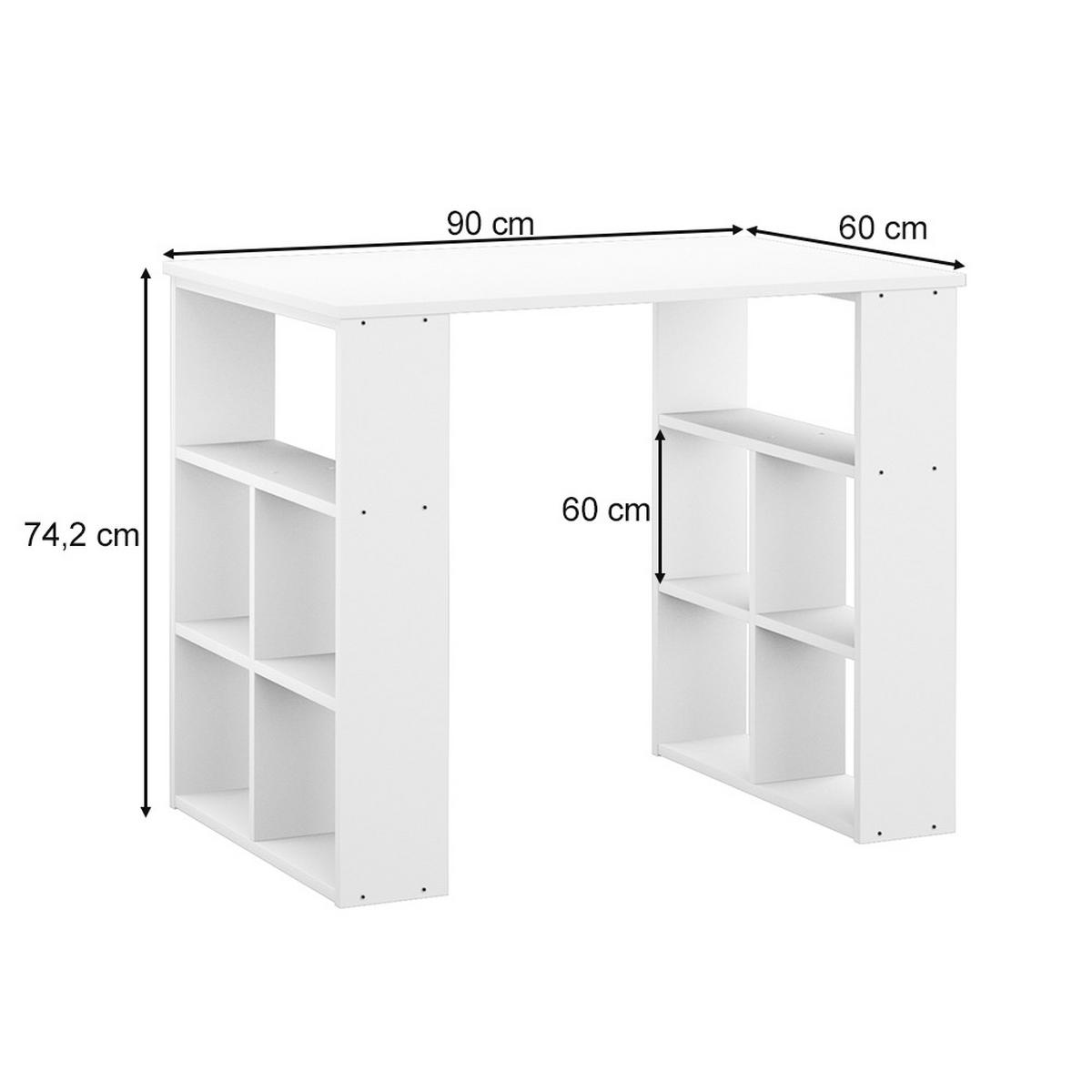 SCHREIBTISCH Arwen Weiß 90 x 60 cm - Weiß, Holzwerkstoff (60/90/74.2cm) - Vicco