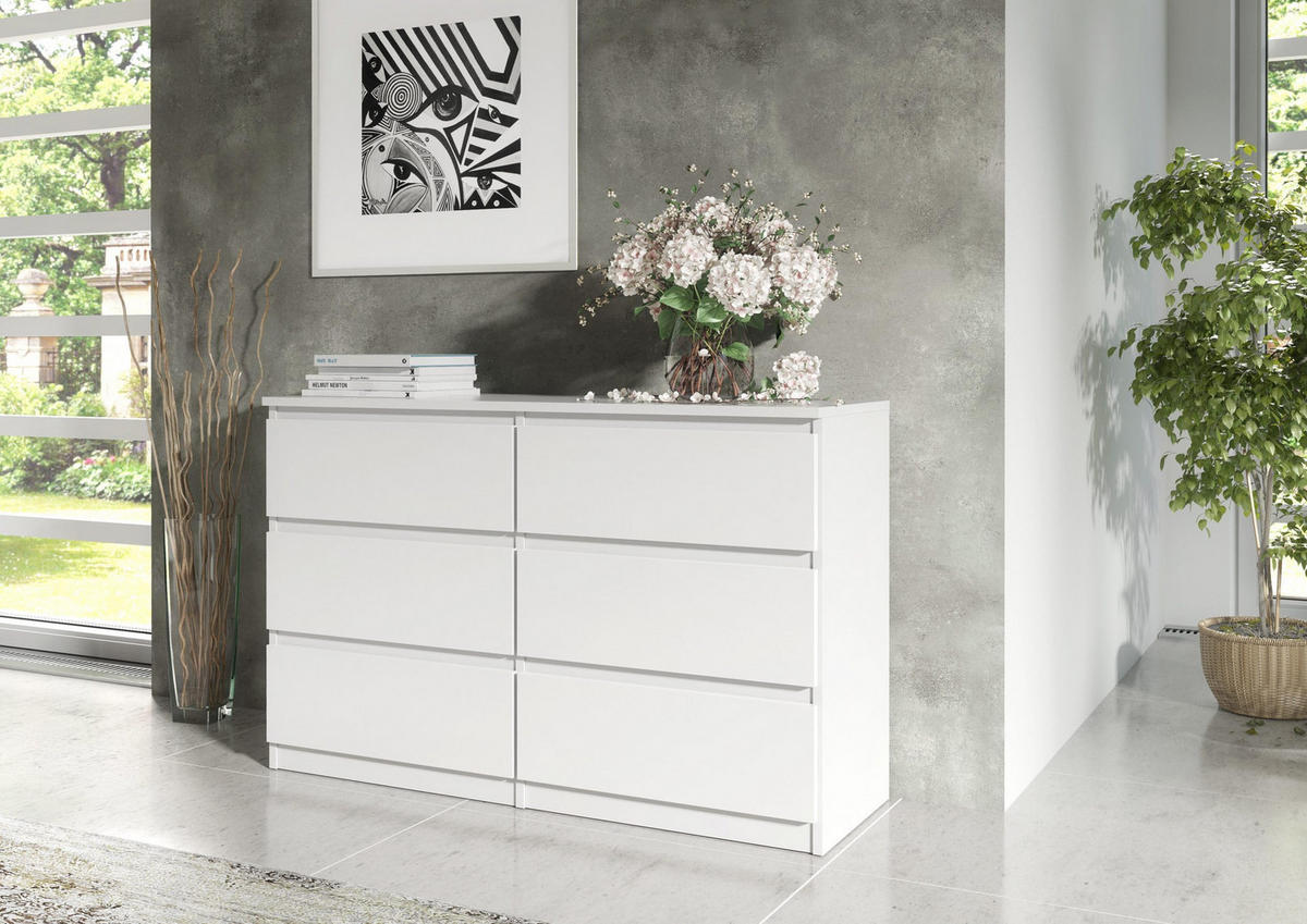 KOMMODE 100 Weiß 100x78,5x39 cm - Weiß, Holzwerkstoff (100/78.5/39cm) - Mobelsta