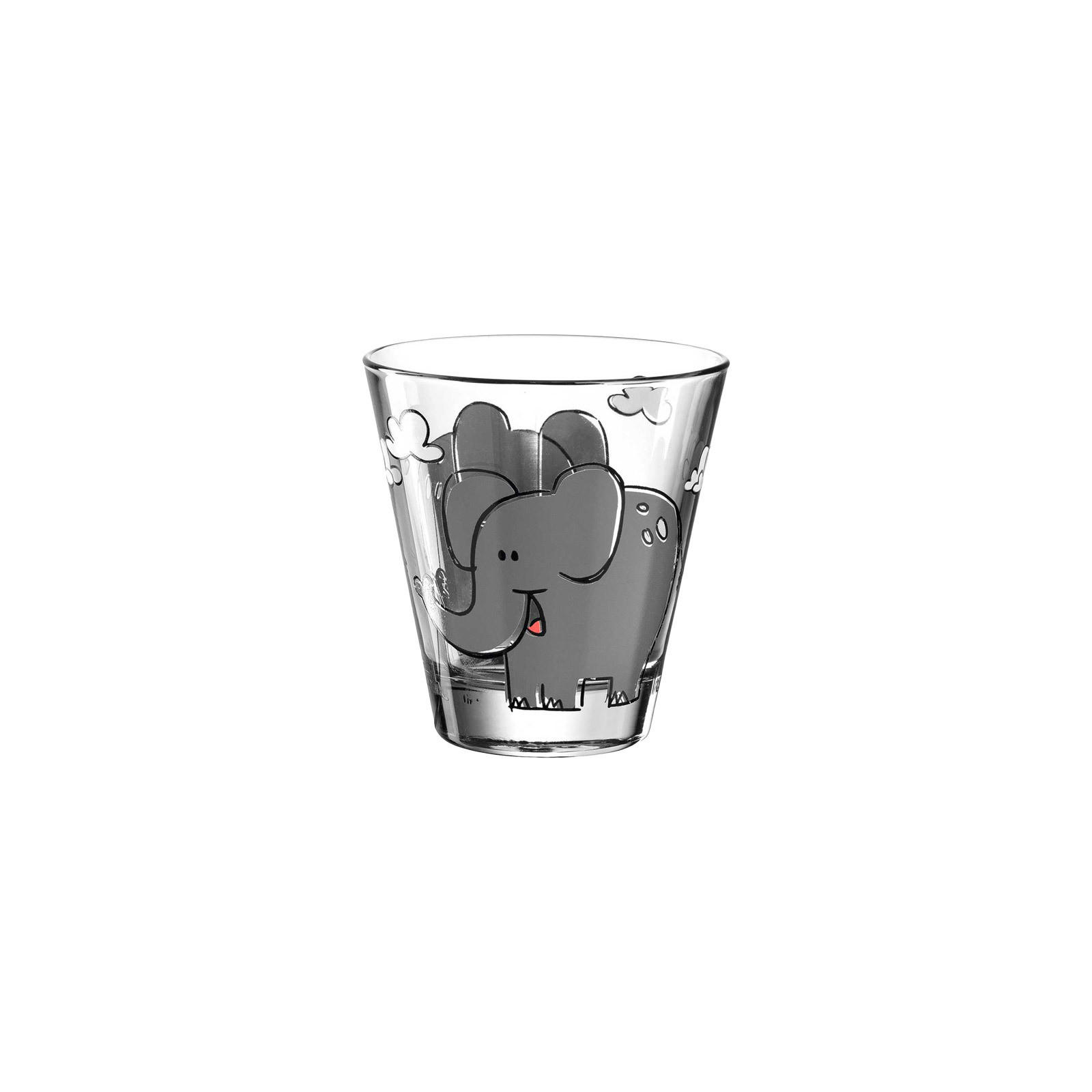 KINDERBECHER Bambini Elefant & Krokodil 215 ml 2er Set - Grau/Grün, Glas (0.215L) - Leonardo Living