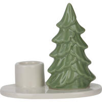KERZENSTÄNDER Weihnachtsbaum 8 cm - Hellgrün, Keramik (10.4/8.8/6.6cm) - Home Styling Collection