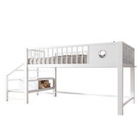 HOCHBETT 90/200 cm in Weiß mit Stauraum und Leiter für Kinder und Jugendliche - Weiß, Metall (90/200cm) - STILVORA