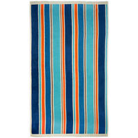 STRANDTUCH Frottee Samt Jacquard Blau 100x175 470g/m² - Zamora - Blau, Textil (100/175cm) - LE COMPTOIR DE LA PLAGE