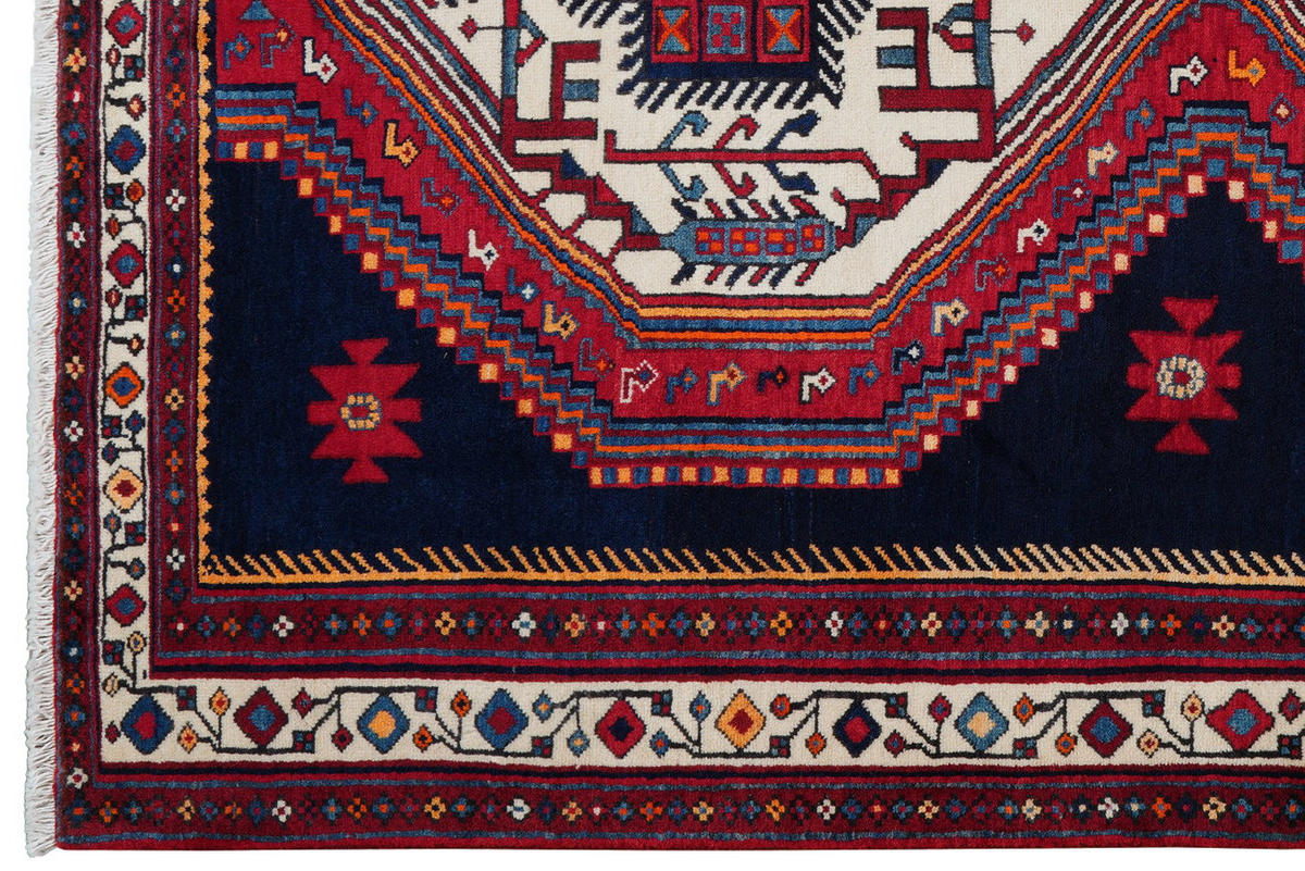 TEPPICH Afshar Blau 229/162 cm Schurwolle - Blau, Textil (162/229cm) - Looma