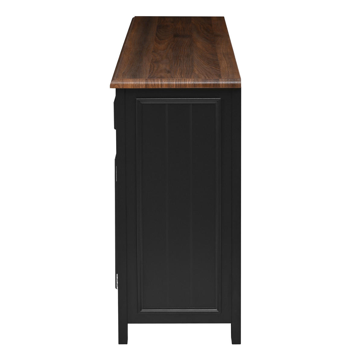 SIDEBOARD in Schwarz und Naturfarben Anrichte mit 3 Schubladen für Wohnzimmer und Esszimmer, B160/T35/H76 cm - Schwarz, Holzwerkstoff/Metall (160/76/35cm) - STILVORA