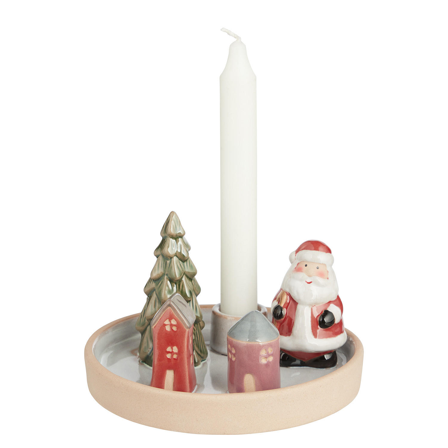 KERZENHALTER Winter Village - Beige, Keramik (15/9/15cm) - BUTLERS
