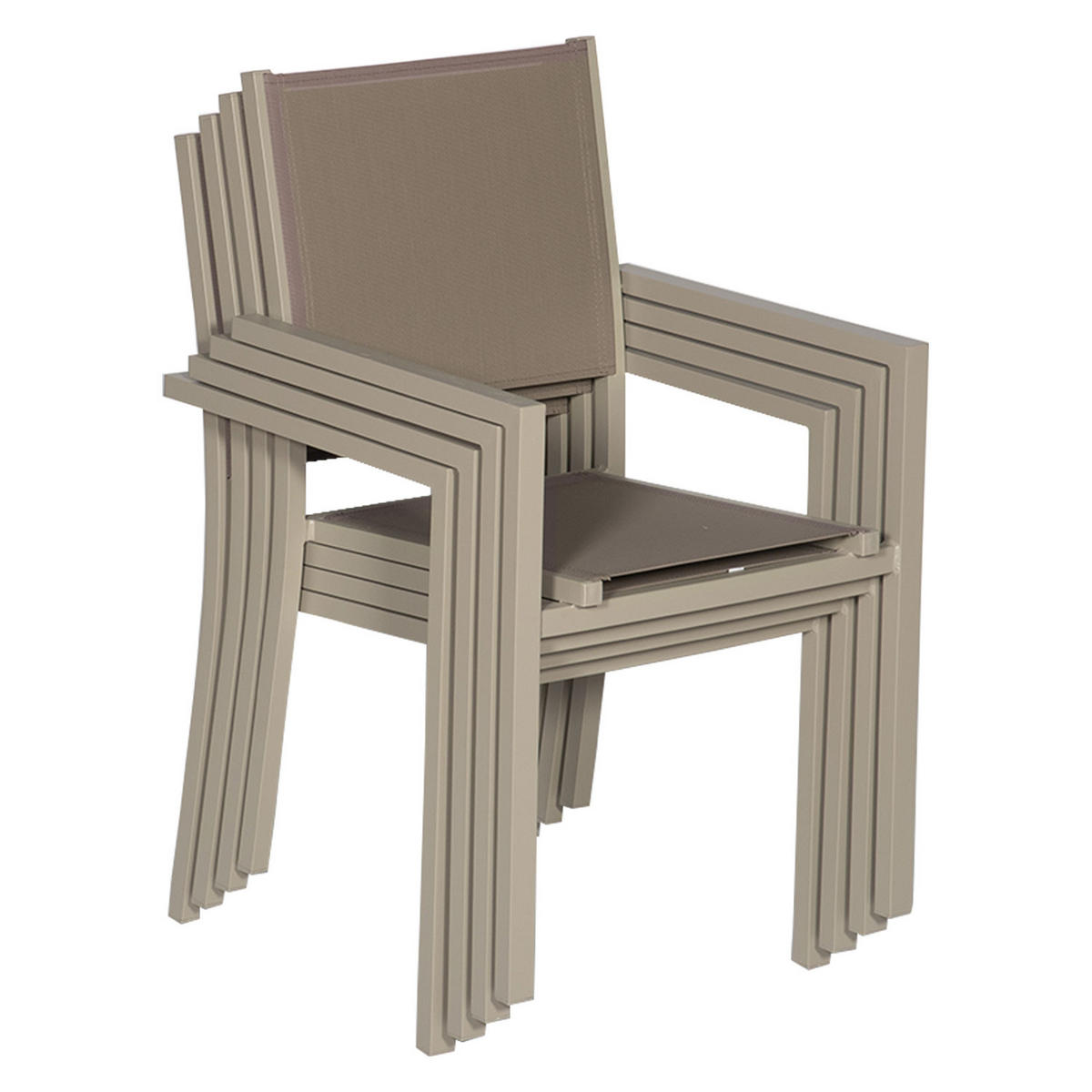 GARTENSTÜHLE Taupe 6er-Set - Braun, Kunststoff (57/89.5/56.5cm) - Happy Garden