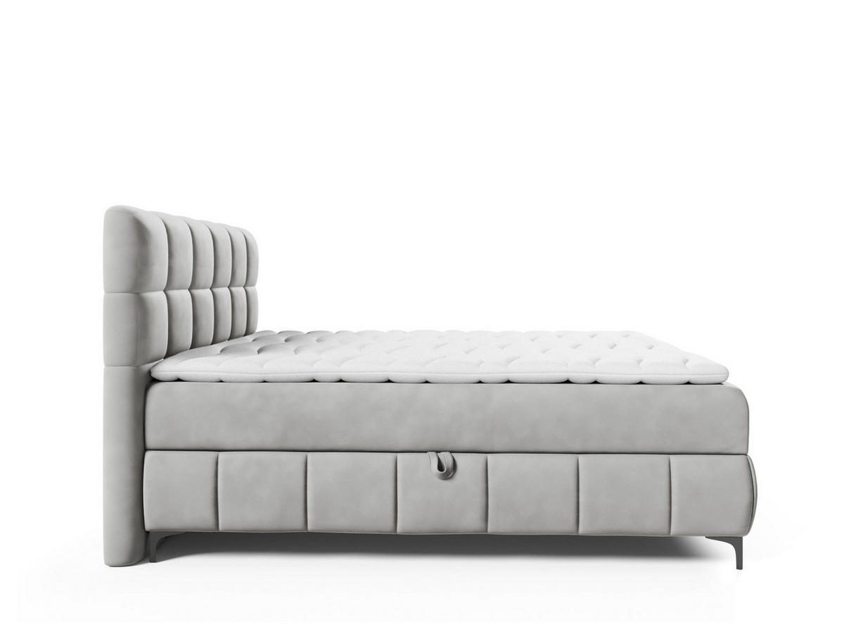 BOXBETT Sophie In Salvador - Silberfarben, Holzwerkstoff/Textil (100/200cm) - Fun Möbel