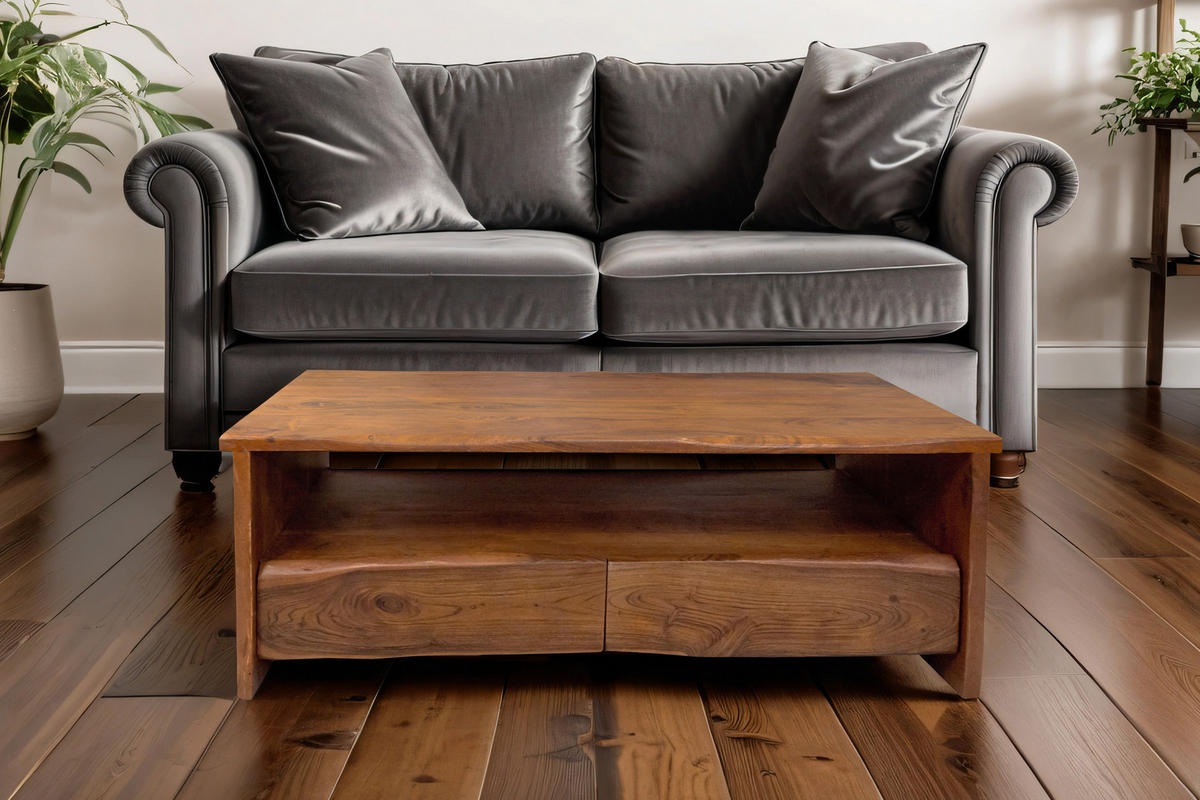 COUCHTISCH DAHLIA - Braun/Naturfarben, Akazienholz/Holz (70/130/45cm) - SAM