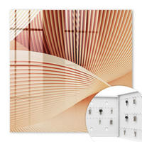 SCHLÜSSELBOX Weiß 30x30 cm – Türöffnung nach rechts - Abstrakte Wellen - Beige, Metall (30/30/5cm) - TULUP