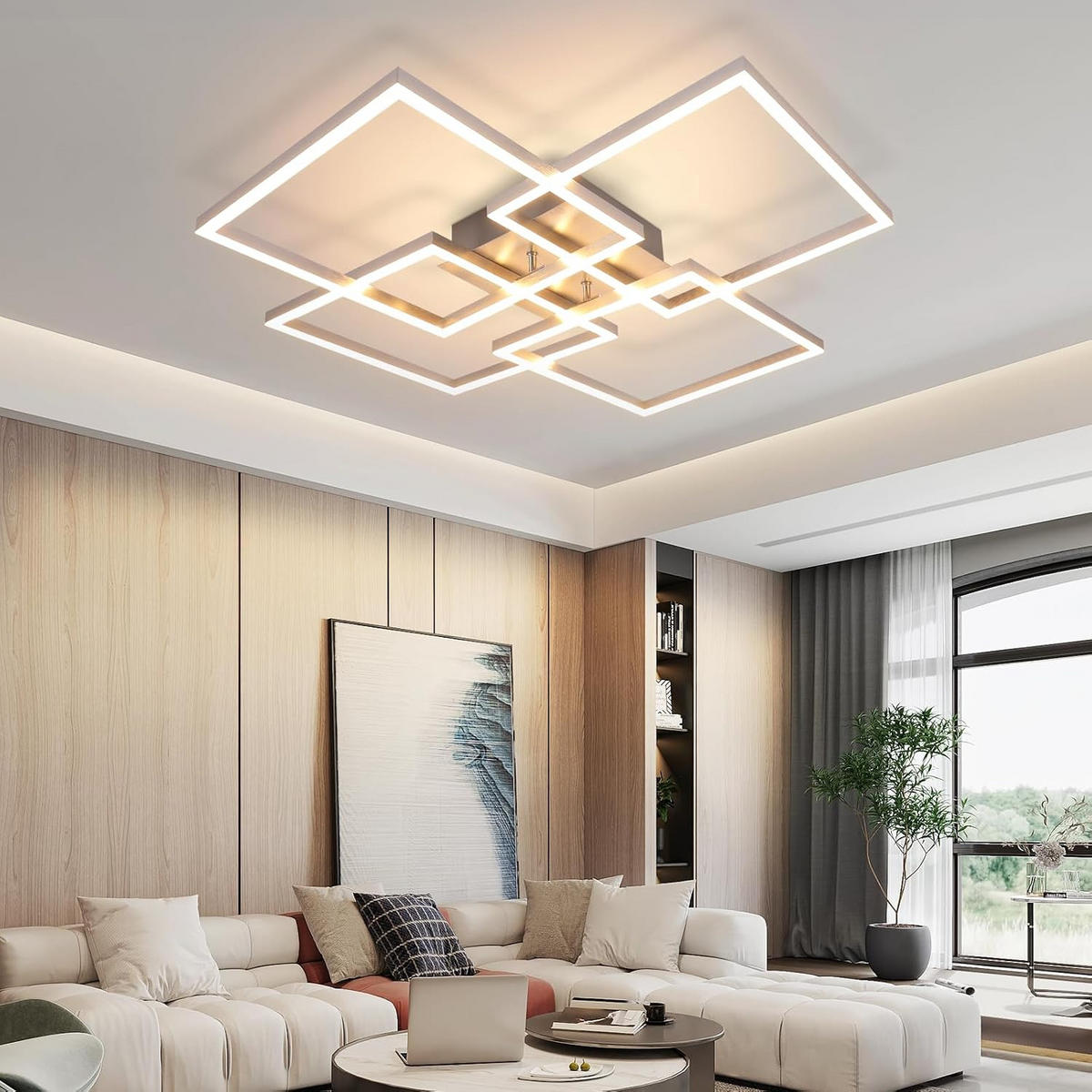 LED-DECKENLEUCHTE Morgengrim 72.4/7.3/72.4 cm - Silberfarben, Metall (72.4/72.4/7.3cm) - ZMH