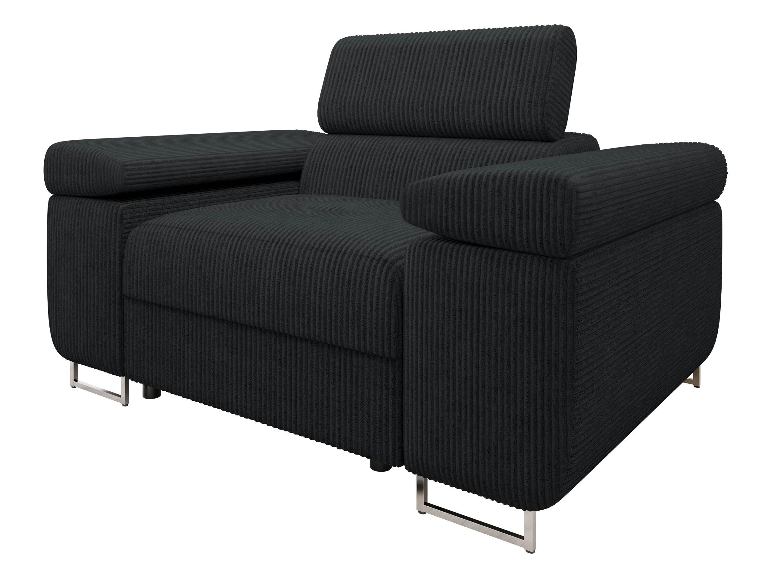 SESSEL Torezio Cord - Schwarz, Holz/Textil (134/90/102cm) - MIRJAN24