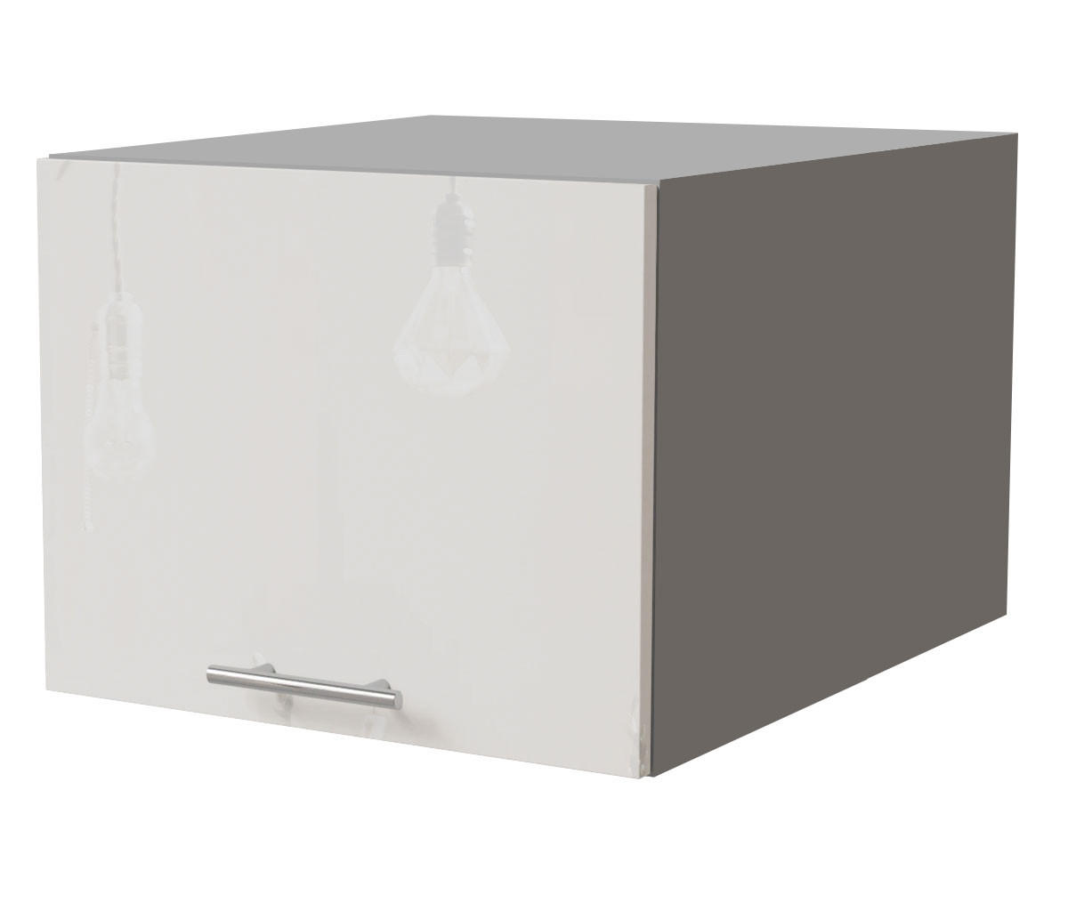 AUFSATZSCHRANK Essen W6B/45 Weiß Hochglanz / Grau Matt 45 / 59 / 36cm - Weiß Hochglanz/Grau, Holz/Holzwerkstoff (45/36/59cm) - Feldmann-Wohnen