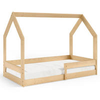 KINDERBETT Bodenbett LUMBE, Hausform - Kieferfarben, Holz (80/160cm) - KONSIMO®