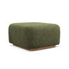 POUF Chenille Stoff Grün - Braun/Olivgrün, Holz/Textil (83/95/41cm) - Makamii