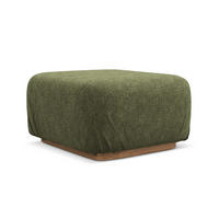 POUF Chenille Stoff Grün - Braun/Olivgrün, Holz/Textil (83/95/41cm) - Makamii