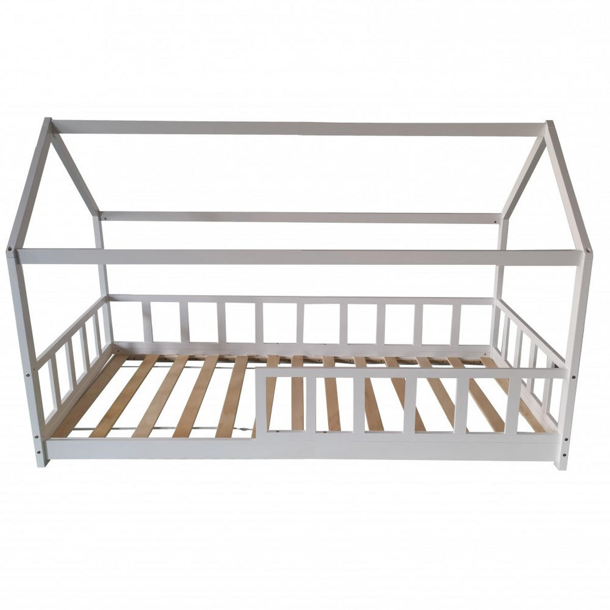 HAUSBETT KIWI mit Lattenrost / Hausbett 90x200 - Weiß - Weiß, Holz (90/200cm) - Weber Industries
