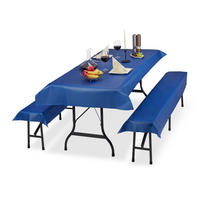 3TLG.BIERZELTGARNITUR - Dunkelblau, Textil (100/0.1/250cm) - Relaxdays