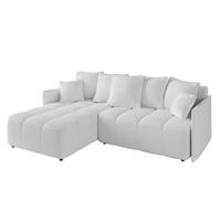 ECKSOFA Ottomane links LONLI-L 251x189x68 Weiß Bouclé - Weiß, Holzwerkstoff/Kunststoff (251/189cm) - ALTDECOR
