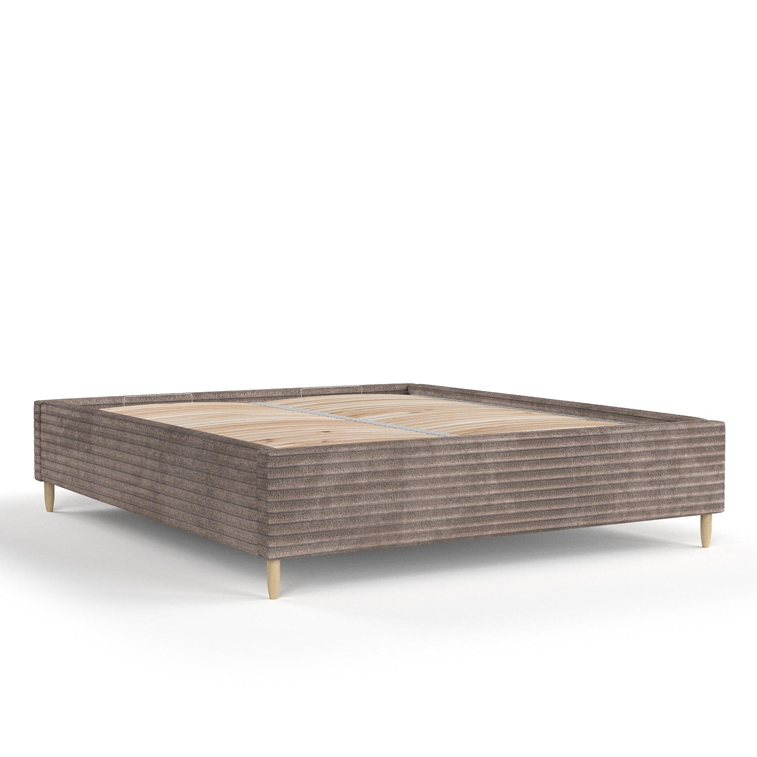 POLSTERBETT Larch Beige 120/200 cm im Samtstoff - Beige/Schwarz, Holz/Holzwerkstoff (120/200cm) - Maison de Reve