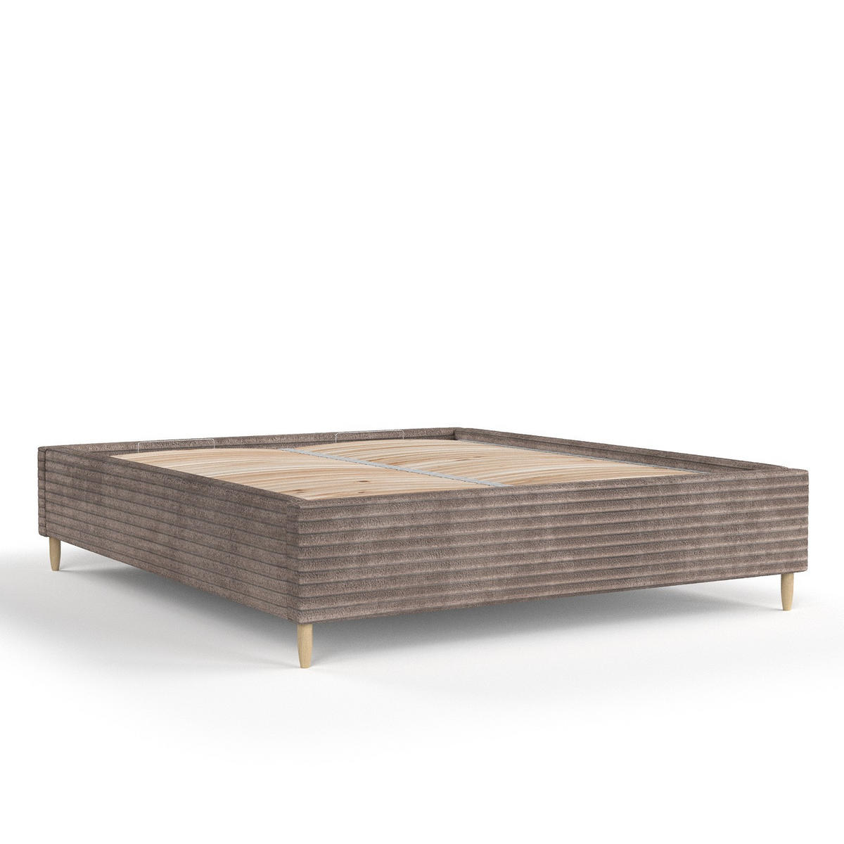 POLSTERBETT Larch Beige 180/200 cm im Samtstoff - Beige/Schwarz, Holz/Holzwerkstoff (180/200cm) - Maison de Reve