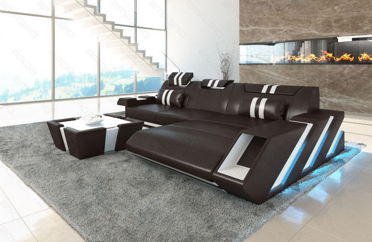 ECKSOFA Apollonia L - Braun, Leder (190/295cm) - Sofa Dreams