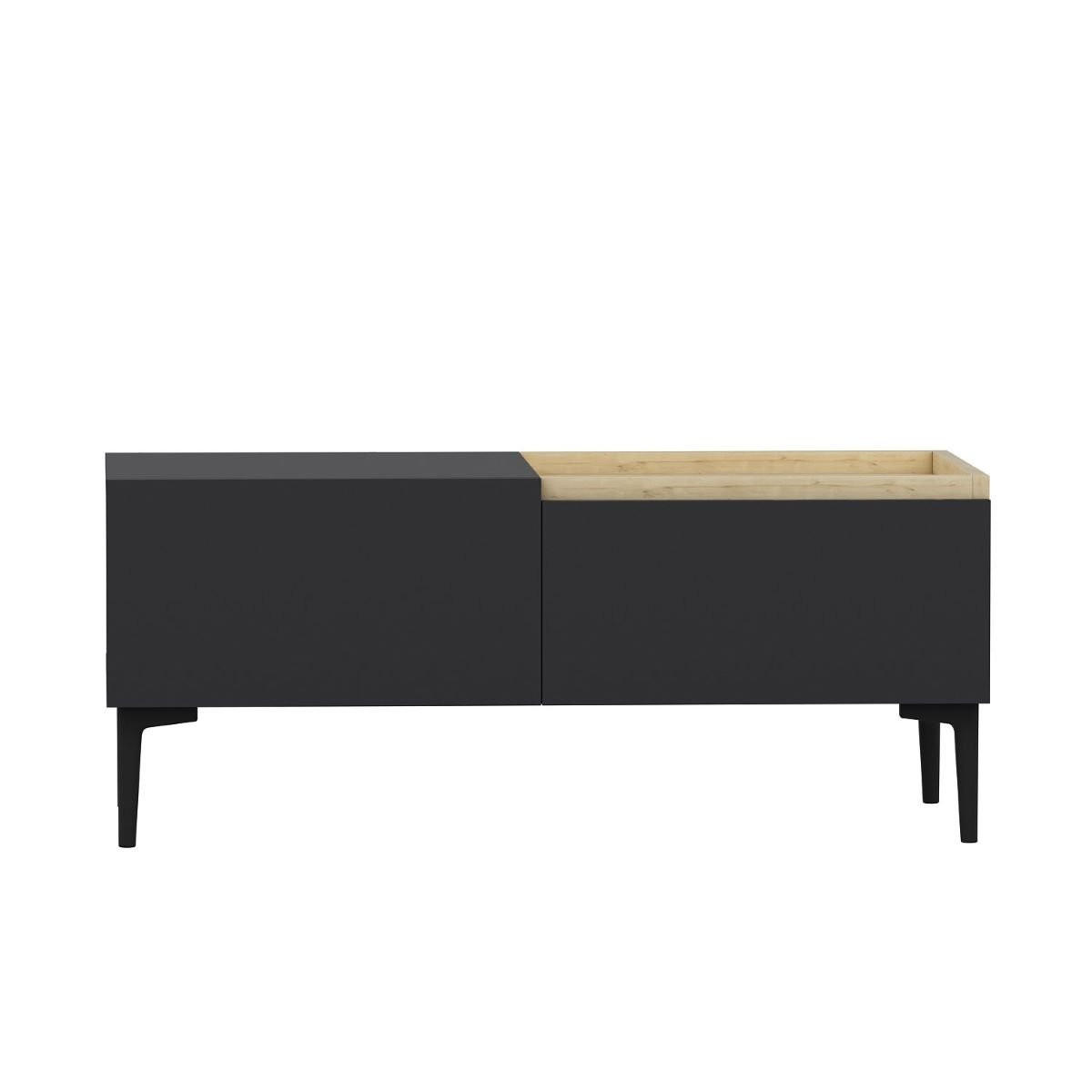TV-MÖBEL 3 Türen anthrazitgrau L160 cm - Mia - Anthrazit, Holzwerkstoff (37/48/160cm) - Calicosy