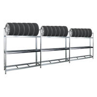 REIFENREGAL Tiger XL 3er-Set mit 3x 200x180x45 cm 300 kg Fachlast bis zu 63 Reifen Verzinkt - Silberfarben, Metall (540/200/45cm) - PROREGAL