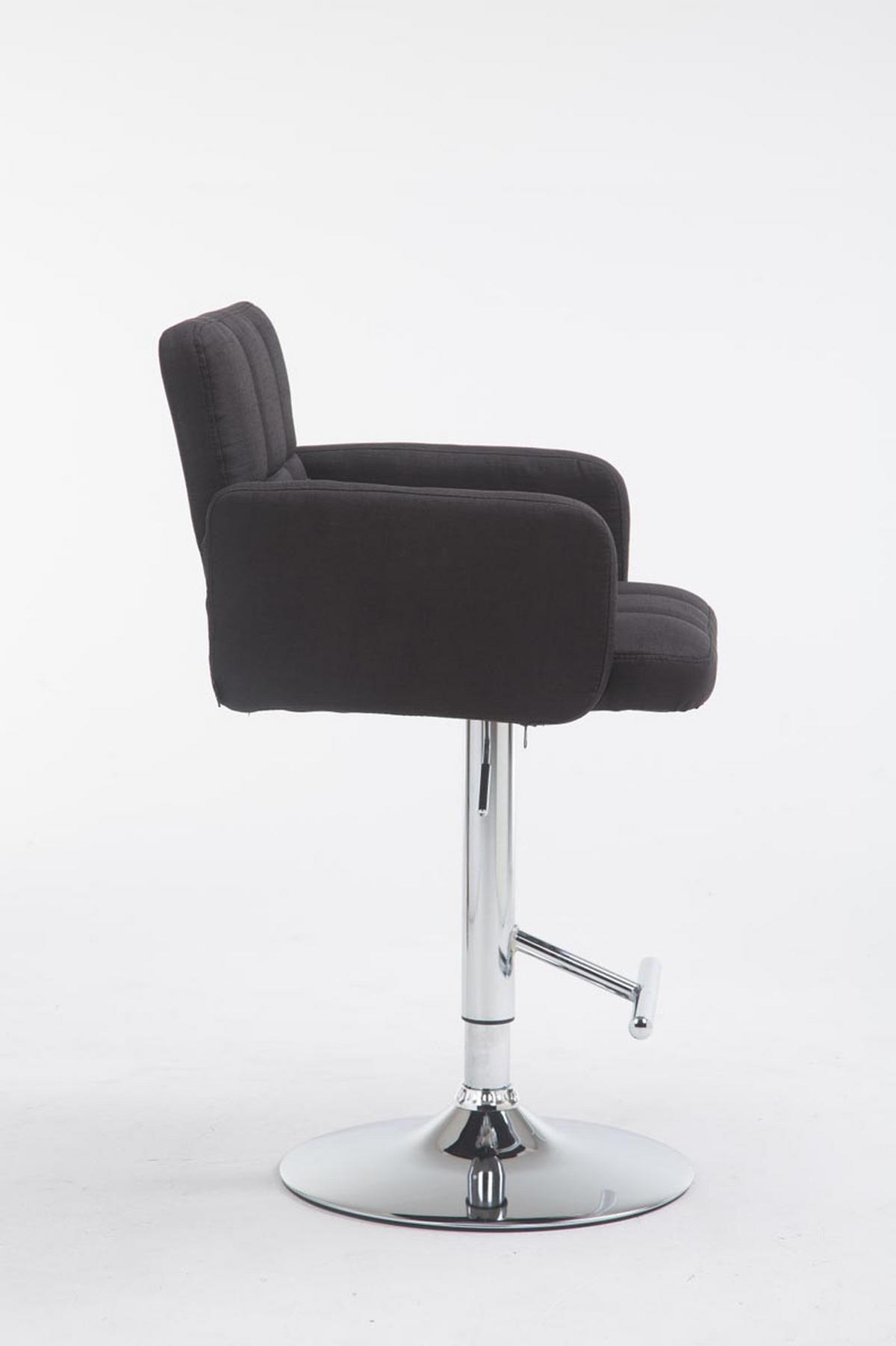 BARHOCKER Lausanne, Gestell Metall in Chromoptik, Stoff schwarz, - Chromfarben/Schwarz, Textil/Metall (60/100/56cm) - TPFLiving