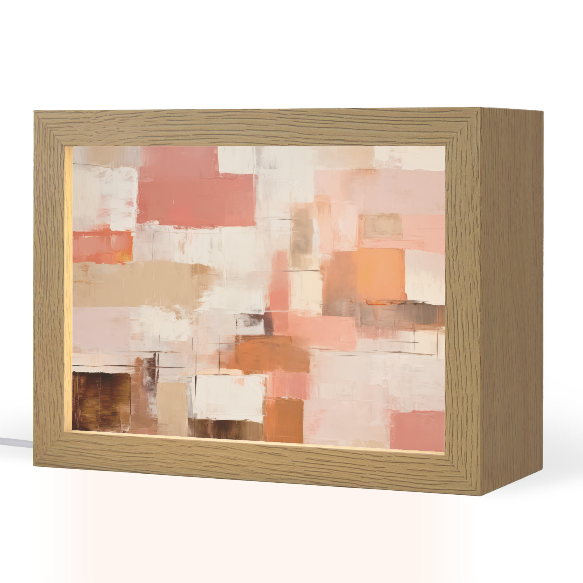 OnlyWow STOLNÍ LAMPA Umění - Růžová - Abstraktní 20x15 cm