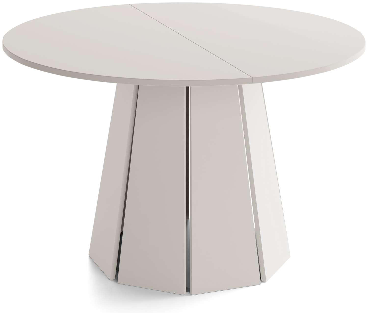 ESSTISCH Lunda rund ausziehbar verlängerbar, Kaschmir Grau-Beige 100-180/100/76 cm - Kaschmir/Schwarz, Holzwerkstoff (100/100/76cm) - WFL GROUP