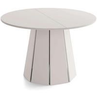 ESSTISCH Lunda rund ausziehbar verlängerbar, Kaschmir Grau-Beige 100-140/100/76 cm - Kaschmir/Schwarz, Holzwerkstoff (100/100/76cm) - WFL GROUP