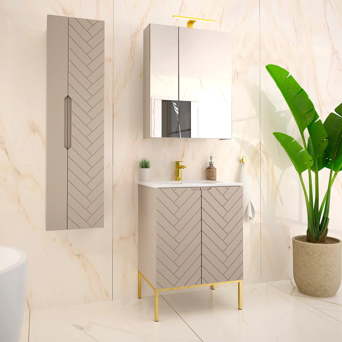 WASCHTISCH 60cm Daria Kaschmir - Beige, Holzwerkstoff (60/84/45.8cm) - Petits-meubles