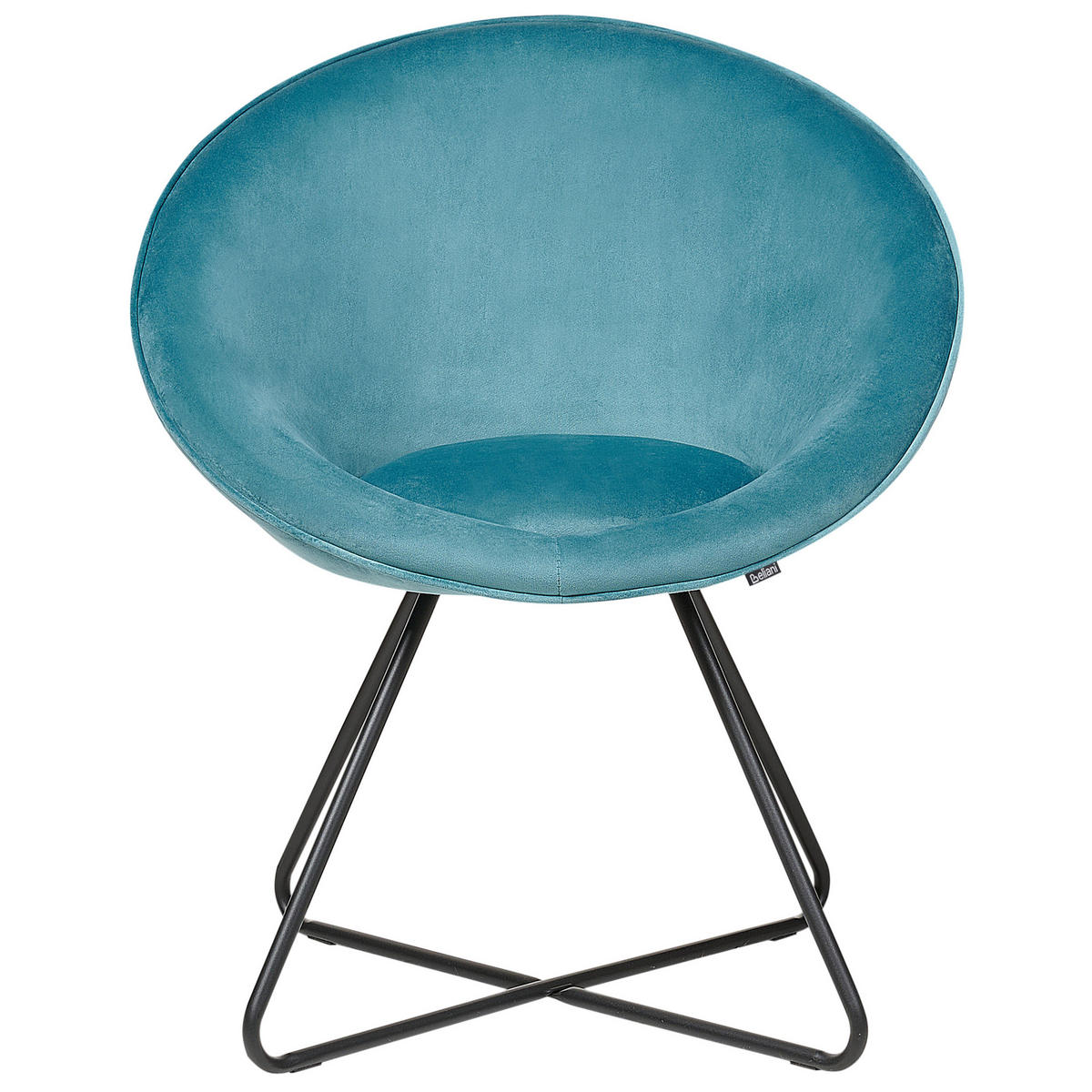 FOTEL Bársony világoskék/fekete kerek Floby II - fekete/kék, textil (69/80/58cm) - Beliani