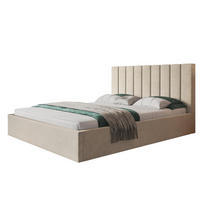 BETT 200x200 - Polsterbett mit Bettkasten und Metallrahmen - Modern Betten - Weicher Jasminstoff - Kollektion Sapporo - Beige - Beige, Holz/Textil (200/200cm) - Alpi-Möbel