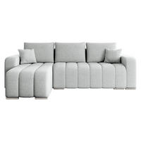 ECKSOFA Pufetto Boucle - Silberfarben/Hellgrau, Holz/Textil (244/147cm) - MIRJAN24
