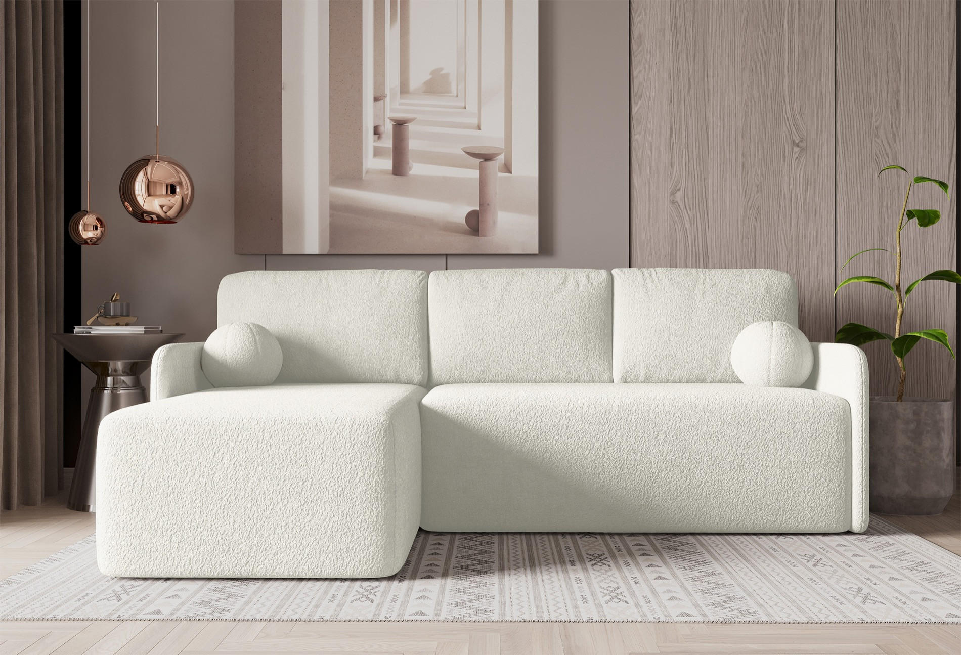 Thumbnail - Selsey Ecksofa, Creme, Textil, 3-Sitzer, einmalig seitenverkehrt montierbar,L-Form, 212x142 cm, Wohnzimmer, Sofas & Couc...