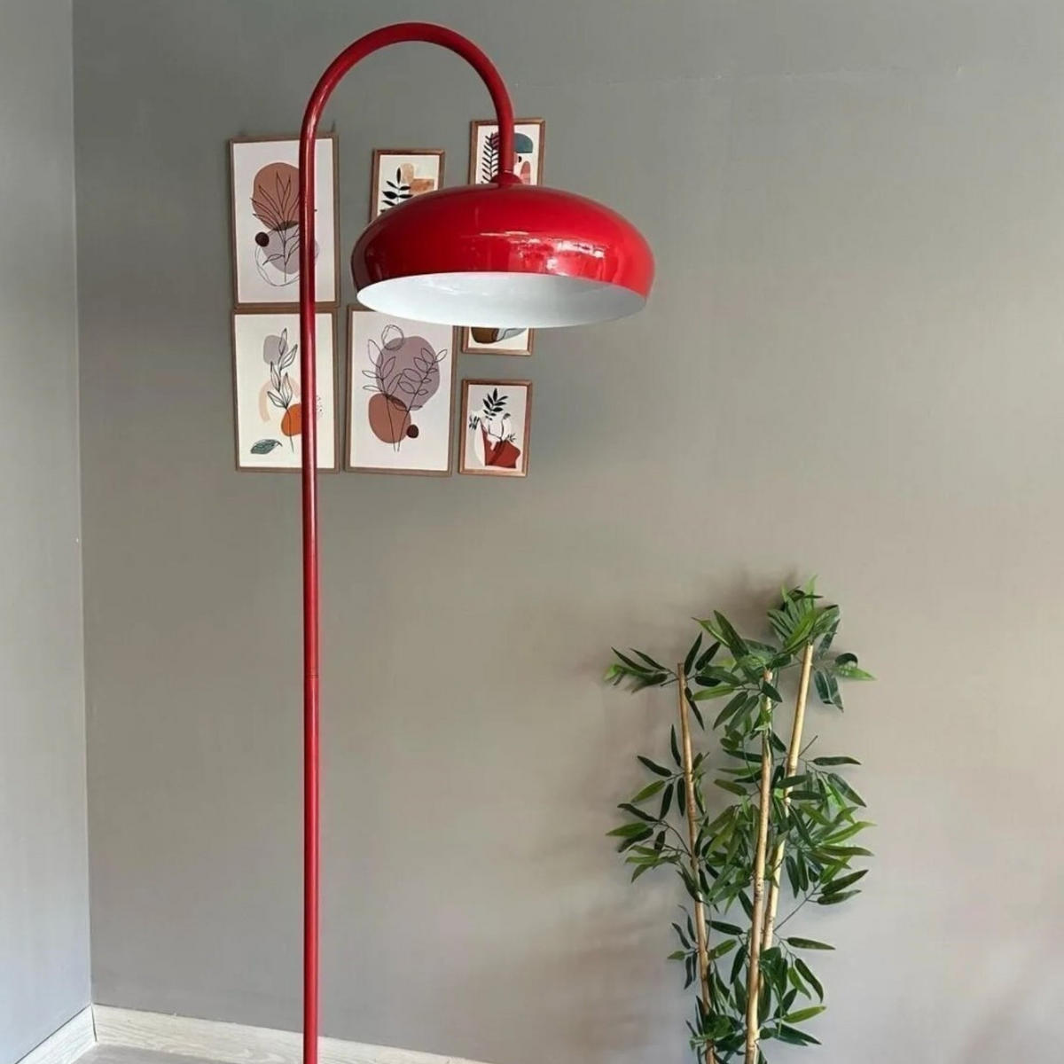 STEHLAMPE Bralo 180 Cm - Rot, Metall (37/37/180cm) - Bamyum
