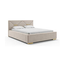 BETT LIZZY - Beige/Goldfarben, Holzwerkstoff (120/200cm) - Meblini