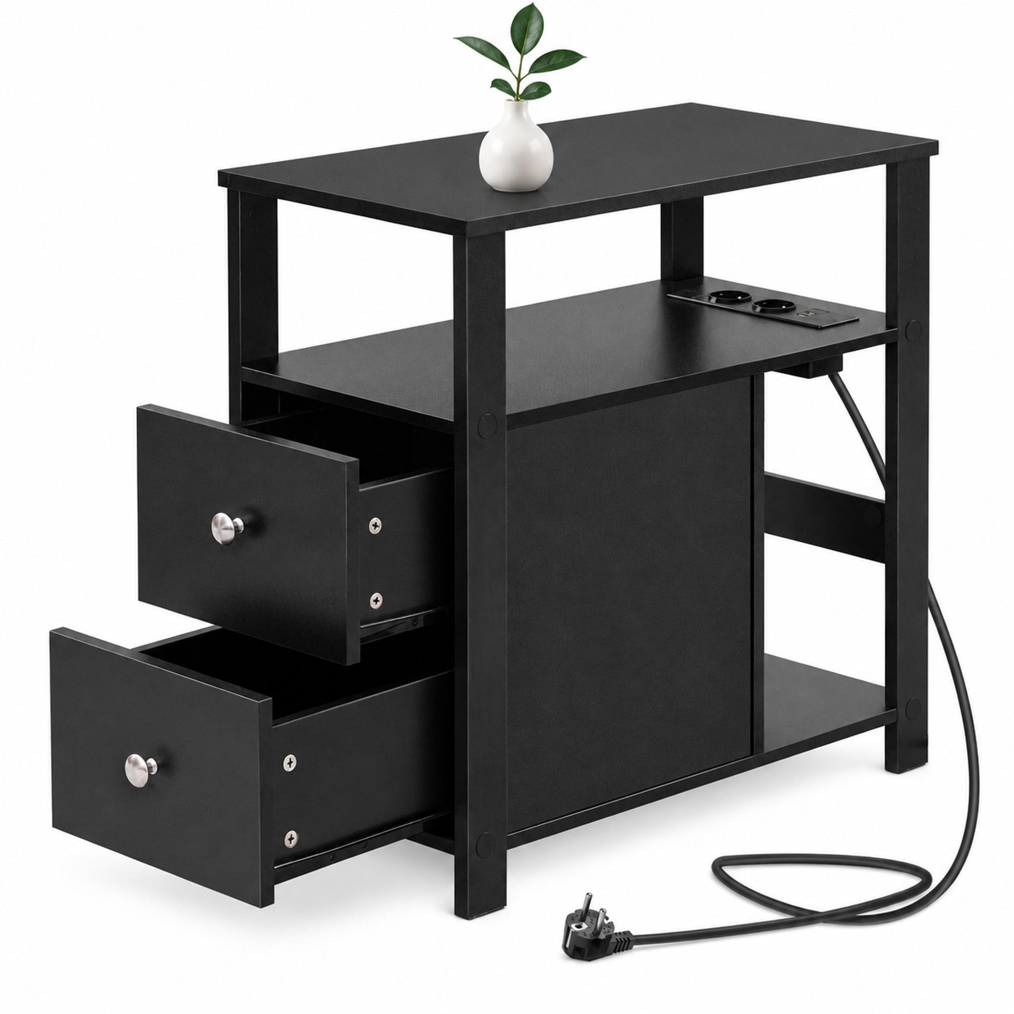 Meubliv Beistelltisch Schwarz 30x60x60 cm