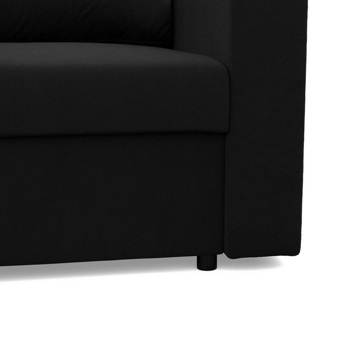 ECKSOFA Neo mit gerader Armlehnen schwarz - Schwarz, Textil (231/140cm) - SIMKAM Furniture