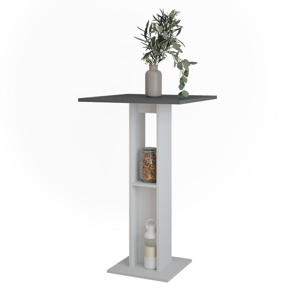 BAROVÝ STŮL Repose Bílá/antracitová - bílá/antracitová, kompozitní dřevo (65/65/106cm) - Vicco