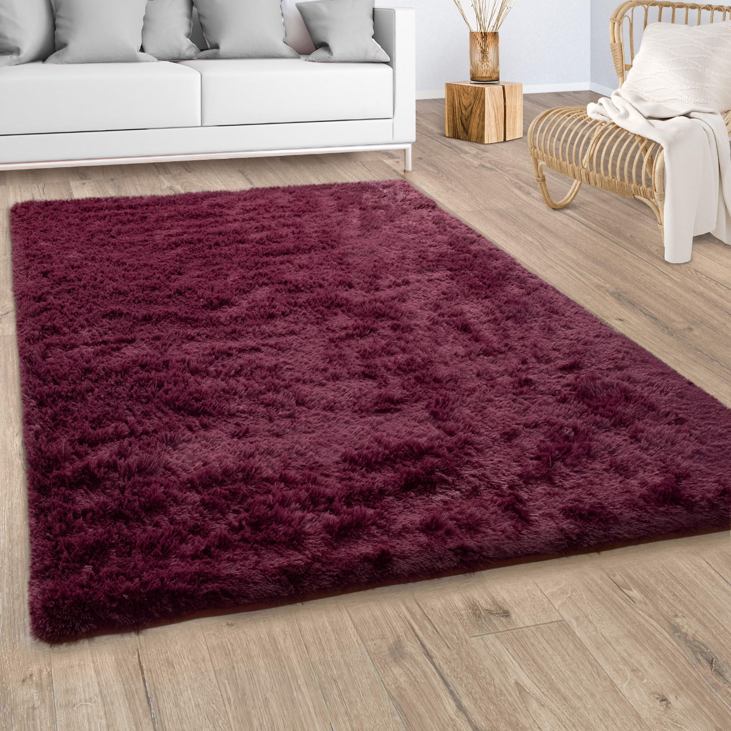HOCHFLORTEPPICH 80/150 cm Silky 591 - Violett, Textil (80/150cm) - Paco Home