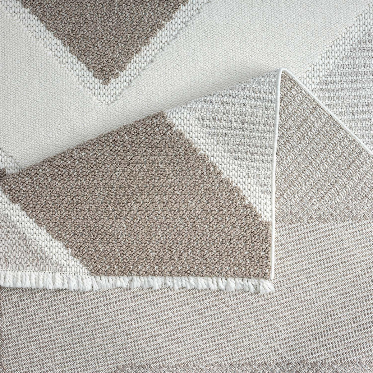 KURZFLOR-TEPPICH Lindo 8877 Beige 160x230 cm - Beige, Textil (160/230cm) - carpet city