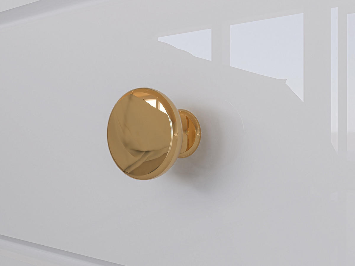 NACHTTISCH Darrby Weiß 50 cm - Goldfarben/Weiß, Holzwerkstoff/Metall (50/53/33.7cm) - Selsey