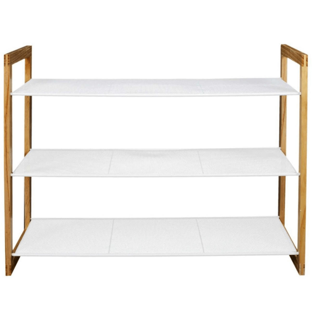 SCHUHMÖBEL 3 Regale 12 Paar Schuhe - L74 cm City - Weiß, Holz (30/55/74cm) - Calicosy