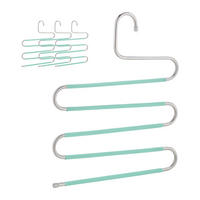 4XVEČNAMENSKI hlačni obešalnik - večbarvno, kovina/umetna masa (32.5/38/1cm) - Relaxdays